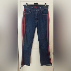 MOTHER Cropped Flare Jeans Dark Blue Sz 25